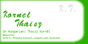 kornel thaisz business card